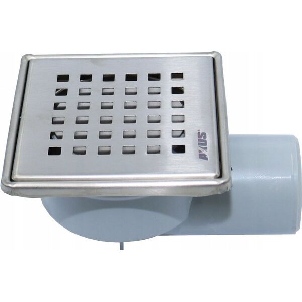 Alkotest 11318 KRATKA ŚCIEKOWA AXUS PION FI 50, 360ST., BLOKADA ODOROWA, RUSZT NIERDZEW. MAT 100X100MM, BLISTER Z ZAWIESZKĄ // S.KRAT-A.10X10-PIO-50/NI/MAT 14096381 5907726013183