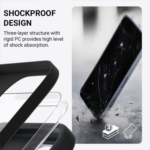 Crong Crong Color Cover - Etui iPhone 16 (czarny) 14103171 5904310704779