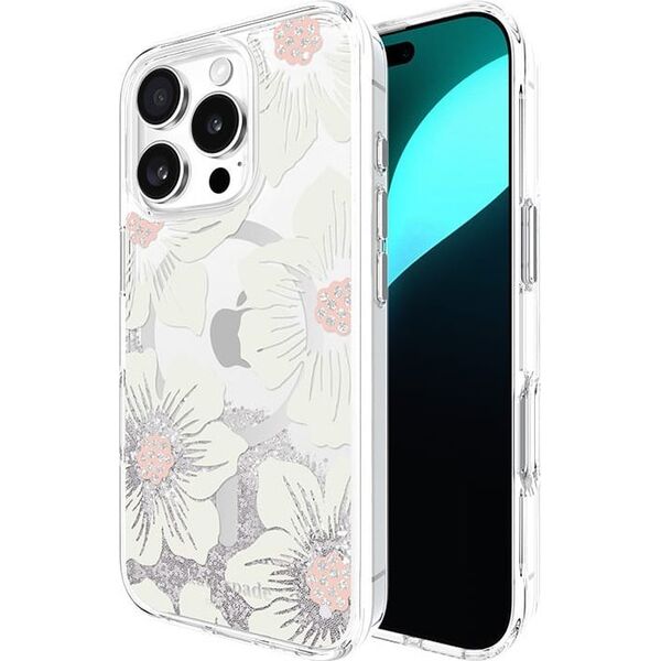 Kate Spade New York Kate Spade New York Liquid Glitter MagSafe - Etui iPhone 16 Pro (Hollyhock Floral) 14103212 840171741315
