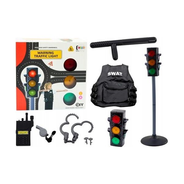 LeanToys Zestaw Edukacyjny Policjanta Kierowanie Ruchem Sygnalizator 10 El 14103840 5905991029311
