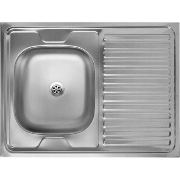 Zlewozmywak Alkotest SK6_311T / KUCHINOX / ZLEW / 60 STALOWY NAKŁADANY 80X60 1KOM+OCIEK. LEN + SYFON / 14104680 8697419567204