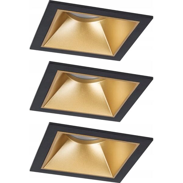Paulmann Oprawa do wbudowania EBL COLE SET 3-STEP DIM  zestaw 3x6W 3x470lm 2700K IP44 230V czarny matowy / złoty / aluminium 14104930 4000870931295