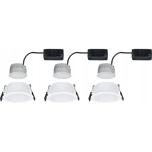 Paulmann Oprawa do wbudowania EBL COLE SET COIN 3-STEP DIM  zestaw 3x6W 3x470lm 2700K IP44 230V biały matowy / aluminium 14104937 4000870948705