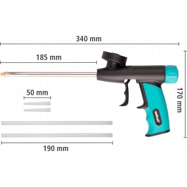 Pistolet do kleju Wolfcraft Pistolet do pianki montażowej WOLFCRAFT 14104973 4006885434202
