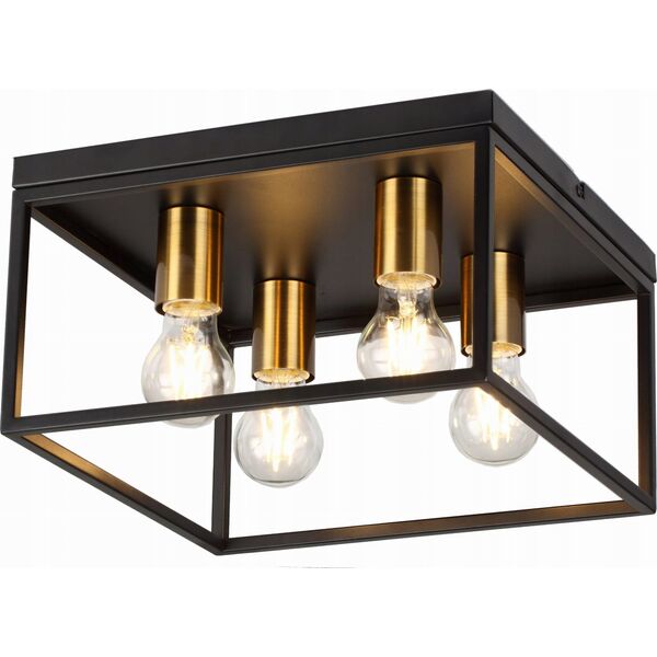 Lampa sufitowa Reality Cage 638704-02 plafon oprawa sufitowa 4x40W E27 czarny/złoty 14105022 5903205002297