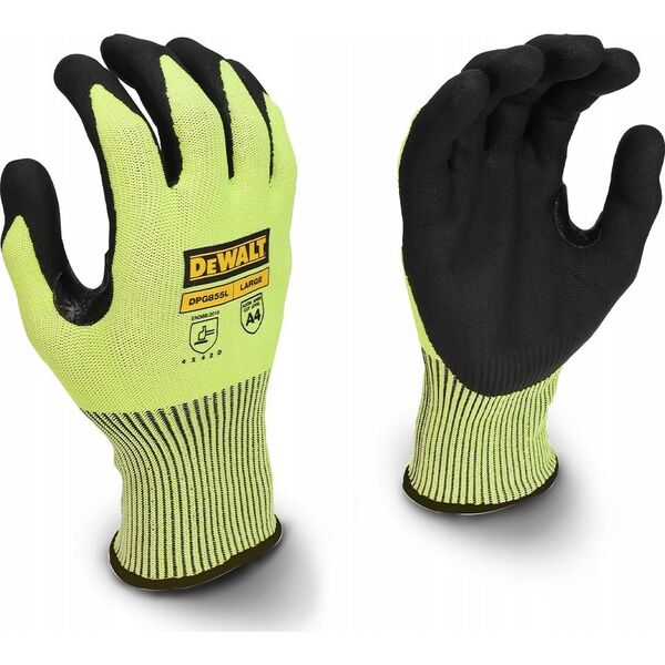 Dewalt rękawice nitrylowe hi-vis cut d l dewalt 14106100 674326361703