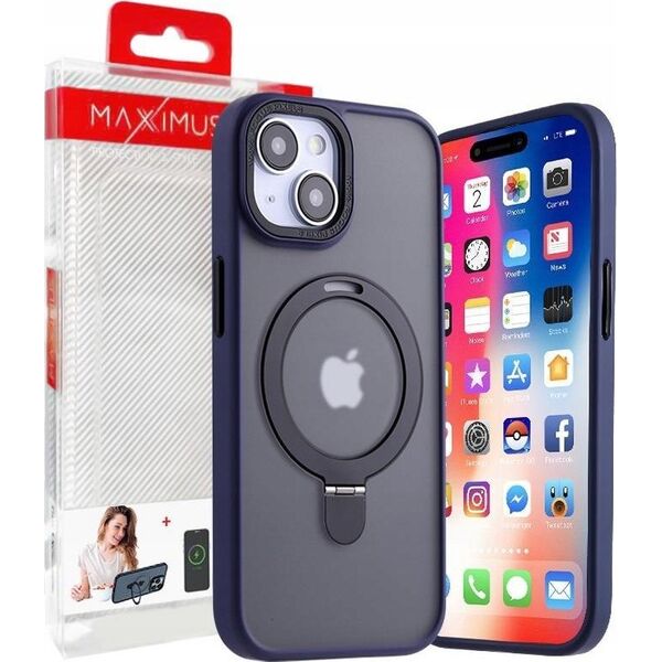 Maxximus MX KICKSTAND MAGSAFE CIRCLE IPHONE 15 (6.1), DARK BLUE / GRANATOWY 14115261 5901313091820