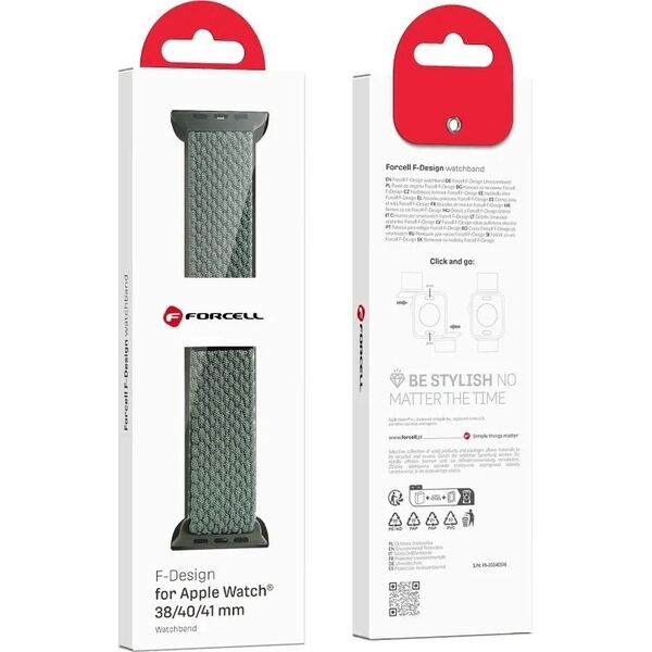 ForCell FORCELL F-DESIGN FA02 pasek magnetyczny nylonowy do APPLE Watch 38 / 40 / 41 mm oliwkowy 14116715 5903396291418