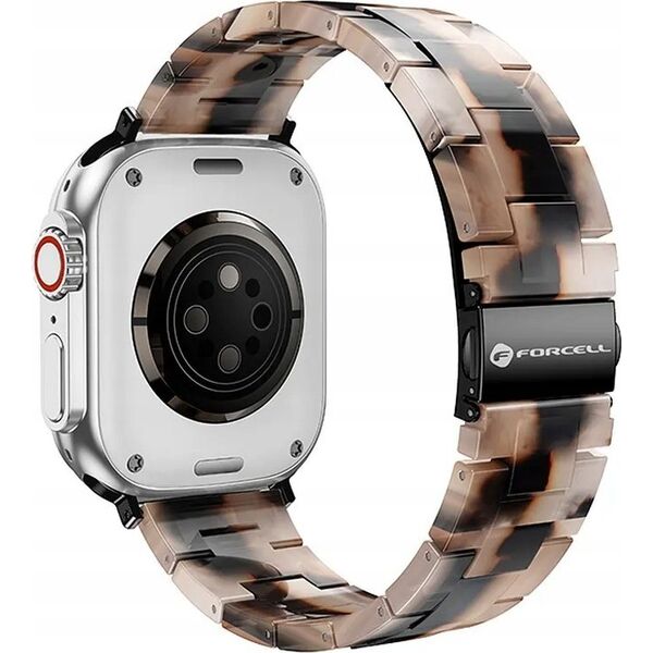 ForCell FORCELL F-DESIGN FA04 pasek żywiczny marmurkowy do APPLE Watch 42 / 44 / 45 / 49 mm brązowy 14116721 5903396291463