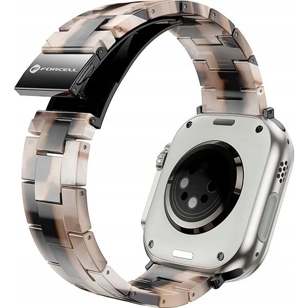 ForCell FORCELL F-DESIGN FA04 pasek żywiczny marmurkowy do APPLE Watch 42 / 44 / 45 / 49 mm brązowy 14116721 5903396291463