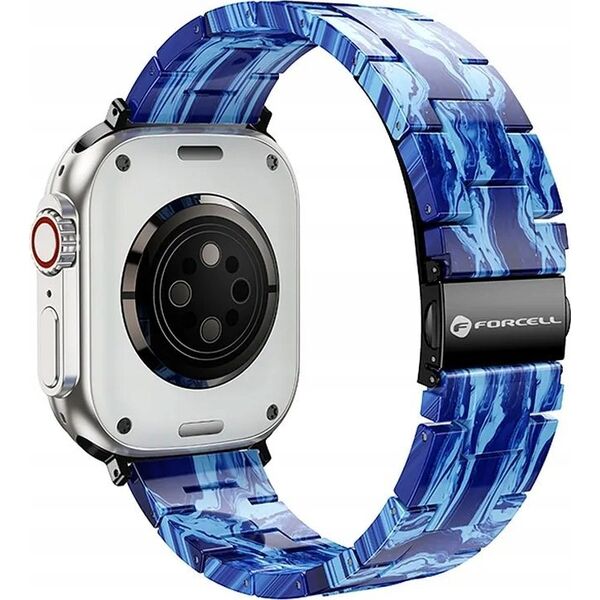 ForCell FORCELL F-DESIGN FA04 pasek żywiczny marmurkowy do APPLE Watch 42 / 44 / 45 / 49 mm niebieski 14116724 5903396291517