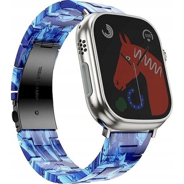 ForCell FORCELL F-DESIGN FA04 pasek żywiczny marmurkowy do APPLE Watch 42 / 44 / 45 / 49 mm niebieski 14116724 5903396291517
