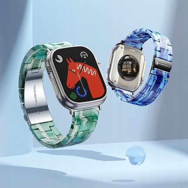 ForCell FORCELL F-DESIGN FA04 pasek żywiczny marmurkowy do APPLE Watch 42 / 44 / 45 / 49 mm niebieski 14116724 5903396291517