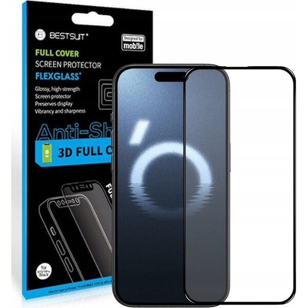 Bestsuit Szkło hybrydowe Bestsuit Flexible 5D Full Glue do iPhone 16 Pro Max czarny 14116785 5903396315220