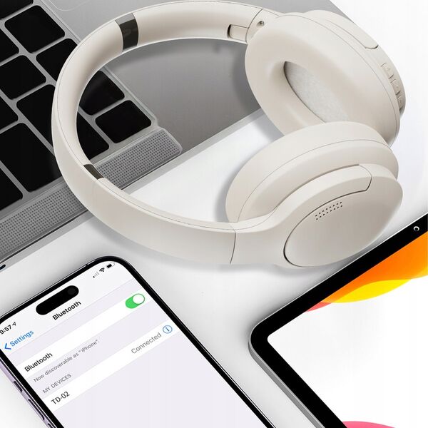 Słuchawki WiWU WiWU - Słuchawki bezprzewodowe Soundcool Headset TD-02 - białe 14116935 6976195094619