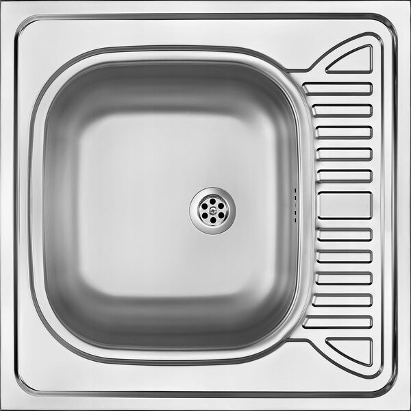 Zlewozmywak Kuchinox SK6_013T / KUCHINOX / ZLEW / 60 STALOWY NAKŁADANY 60X60 1KOM  Z PÓŁOC. GŁADKI (INOX) + SYFON (OKS_B13Y)  / 14120815 8697419565095