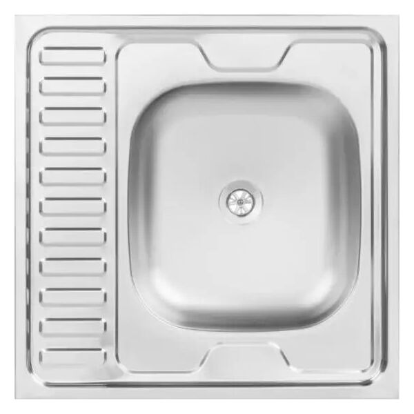 Zlewozmywak Kuchinox SK6_013T / KUCHINOX / ZLEW / 60 STALOWY NAKŁADANY 60X60 1KOM  Z PÓŁOC. GŁADKI (INOX) + SYFON (OKS_B13Y)  / 14120815 8697419565095