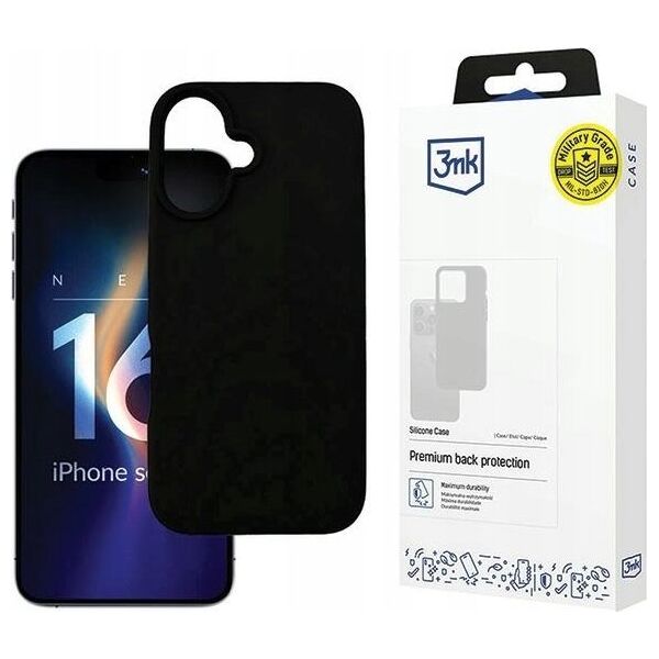 3MK 3MK Silicone Case iPhone 16 6.1" czarny/ black 14121064 5903108586610