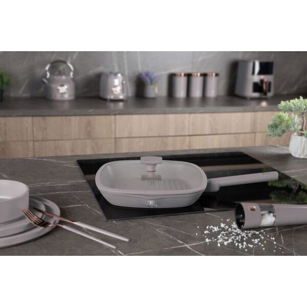 Patelnia Berlinger Haus PATELNIA GRILLOWA TYTANOWA Z POKRYWĄ 28cm BERLINGER HAUS BH-8097 TAUPE 14121649 5999108469367