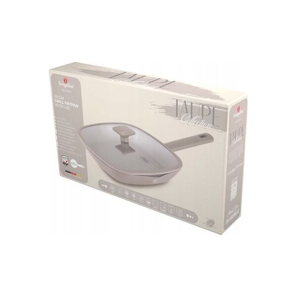 Patelnia Berlinger Haus PATELNIA GRILLOWA TYTANOWA Z POKRYWĄ 28cm BERLINGER HAUS BH-8097 TAUPE 14121649 5999108469367