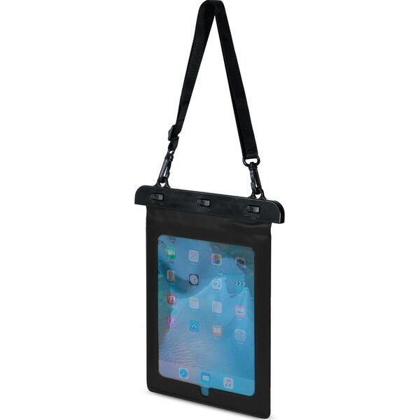 Etui na tablet Hurtel Etui wodoszczelne na tablet PVC z regulowanym paskiem Outdoor - czarne Etui wodoszczelne na tablet PVC z regulowanym paskiem Outdoor - czarne 14122238 9145576276662