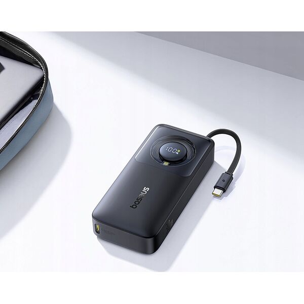 Powerbank Baseus Powerbank Baseus Free2Pull 10000mAh 30W z portem USB-C i rozwijanym kablem USB-C - czarny 14127416 6932172659653
