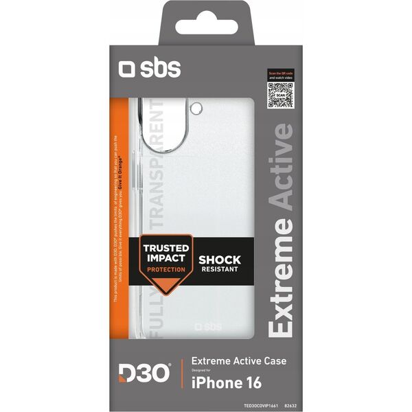 SBS Mobile Etui SBS Extreme Active D3O do iPhone 16 - przezroczyste 14127422 8018417482632