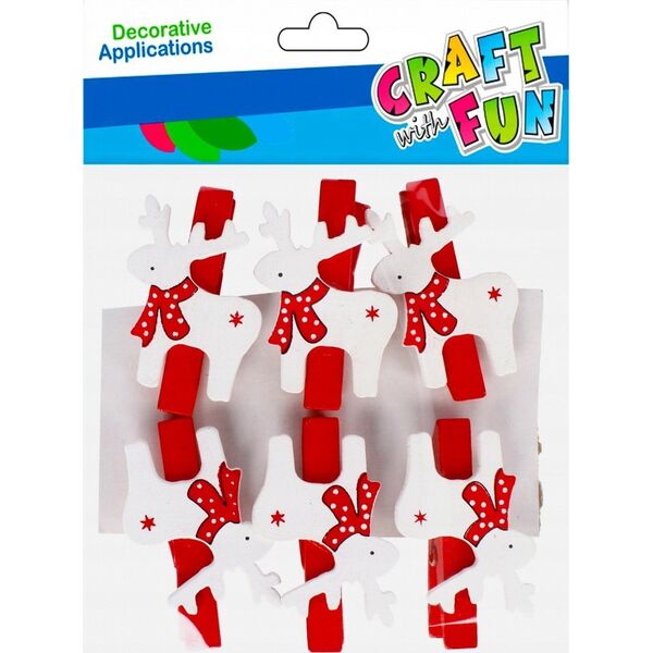 Craft with Fun OZDOBA BN KLAMERKI RENIFER 6SZT CF CZ PBH 12/144 14128022 5908275175230
