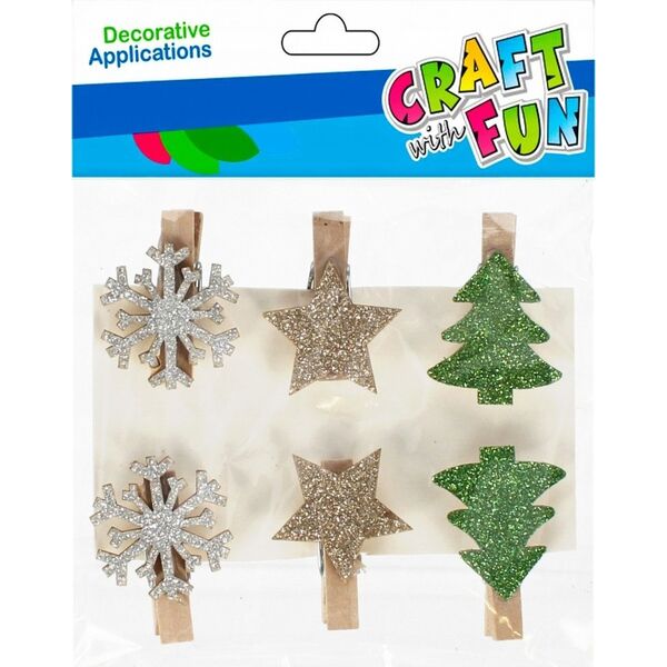 Craft with Fun OZDOBA BN KLAMERKI MIX 6SZT CF PBH 12/288 14128073 5904335883527