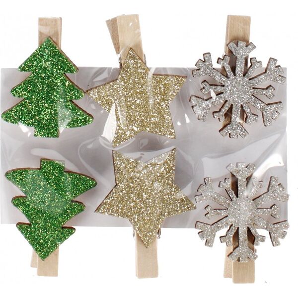 Craft with Fun OZDOBA BN KLAMERKI MIX 6SZT CF PBH 12/288 14128073 5904335883527