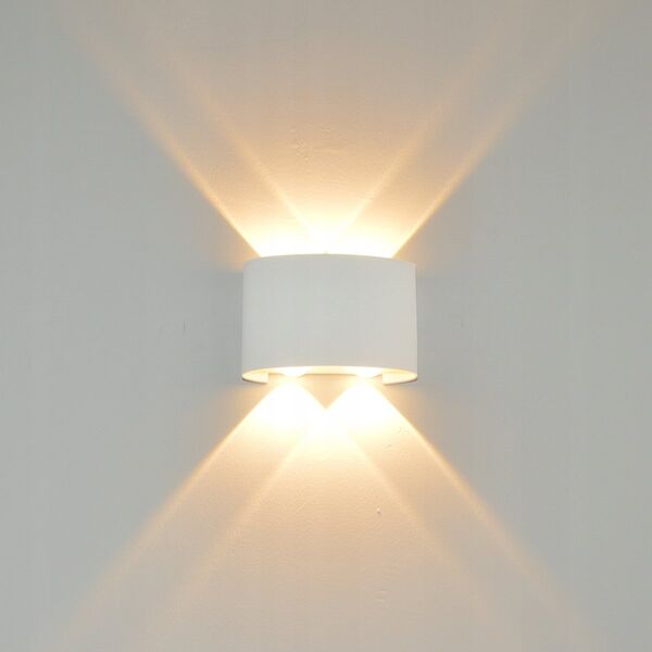 Kinkiet Italux Italux Ortelo OWL-6650-2-WH-3K kinkiet lampa ścienna ogrodowa IP54 4x4W LED 3000K biały 14128383 5902854534456