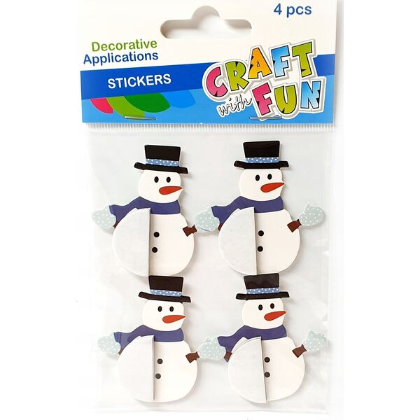 Craft with Fun OZDOBA BN NAKLEJKI BALWANEK HARM 4SZT CF 12/144 14132133 5908275175735