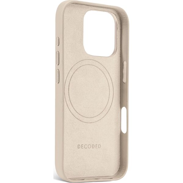Decoded Decoded Leather Backcover - skórzana obudowa ochronna do iPhone 16 Pro kompatybilna z MagSafe (clay) 14133945 8721145001258