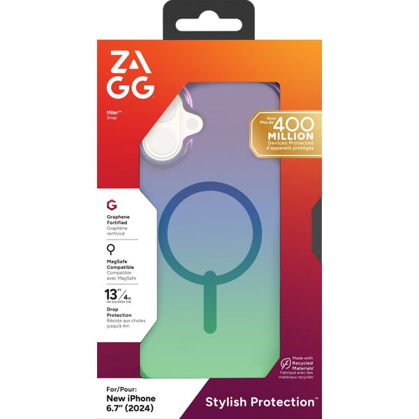 Zagg International ZAGG Milan Snap - obudowa ochronna do iPhone 16 Plus kompatybilna z MagSafe (raven feather) 14137796 840390319517