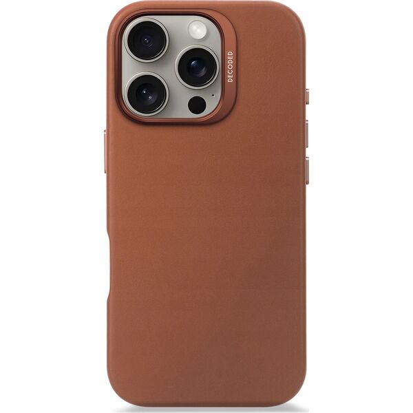 Decoded Decoded Leather Backcover - skórzana obudowa ochronna do iPhone 16 Pro kompatybilna z MagSafe (tan) 14137817 8721145001234