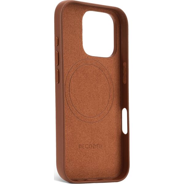 Decoded Decoded Leather Backcover - skórzana obudowa ochronna do iPhone 16 Pro kompatybilna z MagSafe (tan) 14137817 8721145001234