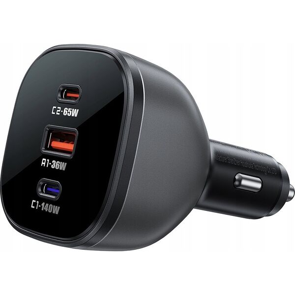 Ładowarka Acefast Ładowarka Acefast B14 samochodowa 165W 2x USB-C 1x USB-A - czarna 14141358 6974316282938