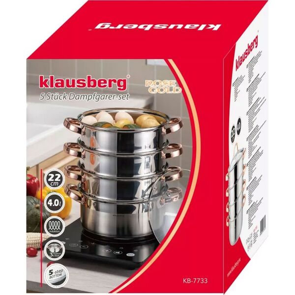 Klausberg GARNEK NA PARĘ KLAUSBERG 5 ELEM. 22cm KB-7733 ROSE GOLD 14141426 5908287277335