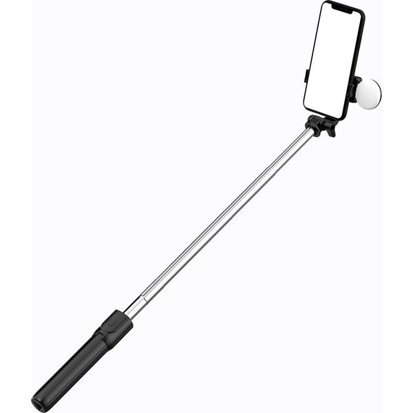 Selfie stick Hurtel Selfie stick WR1YXS teleskopowy tripod 0.71m z okrągłą lampą - czarny 14146930 5907769360572