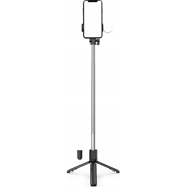 Selfie stick Hurtel Selfie stick WR1YXS teleskopowy tripod 0.71m z okrągłą lampą - czarny 14146930 5907769360572