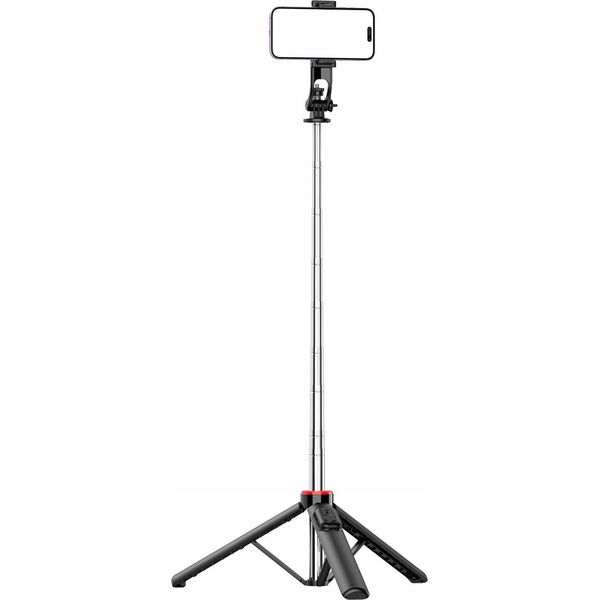 Selfie stick Hurtel Selfie stick WC13YDS teleskopowy tripod 1.3m z podwójną lampą i uchwytem na telefon - czarny 14146936 5907769360619