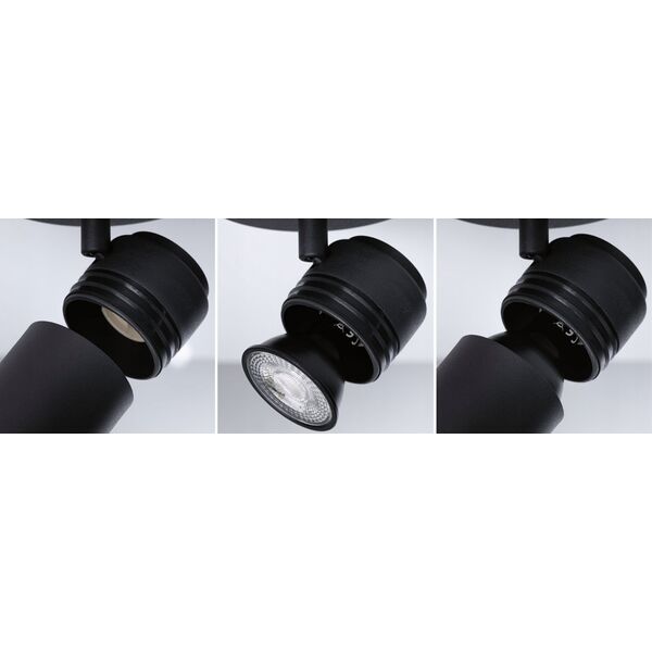 Lampa sufitowa Paulmann Oprawa ścienno sufitowa ZYLI GU10 max. 3x10W IP44 230V czarny metal / metal 14148864 4000870667774