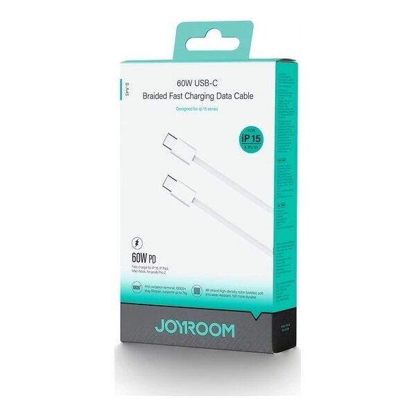 Kabel USB Joyroom Kabel Joyroom S-A45 Ben Series USB-C / USB-C 60W 1m biały 14148985 6941237141262