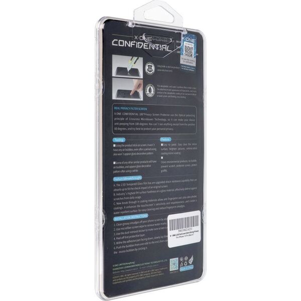 X-One Szkło hartowane X-ONE Full Cover Extra Strong Privacy - do iPhone 15 Pro Max (full glue) czarny 14150540 5903396216251