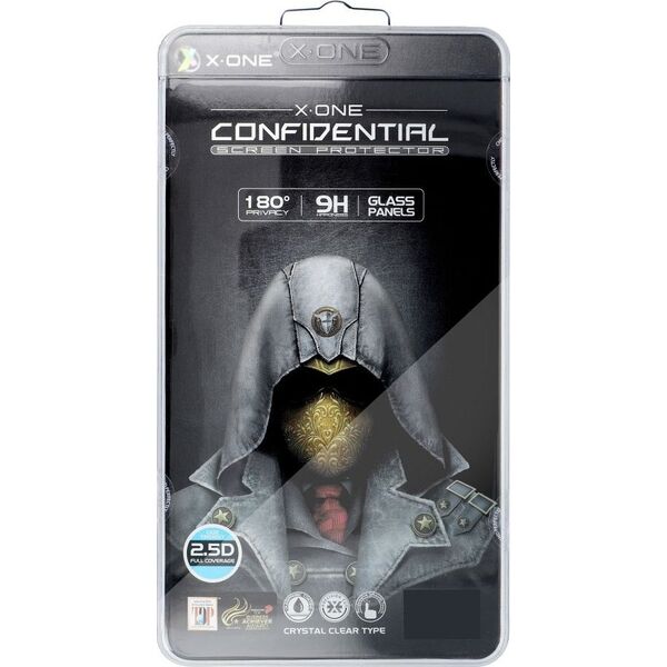 X-One Szkło hartowane X-ONE Full Cover Extra Strong Privacy - do iPhone 15 Pro Max (full glue) czarny 14150540 5903396216251