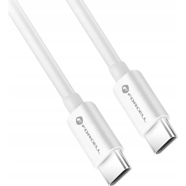 Kabel USB ForCell FORCELL F-ENERGY C338 kabel Typ C do Typ C PD QC4.0 3A 60W 1 m biały 14150544 5903396219580