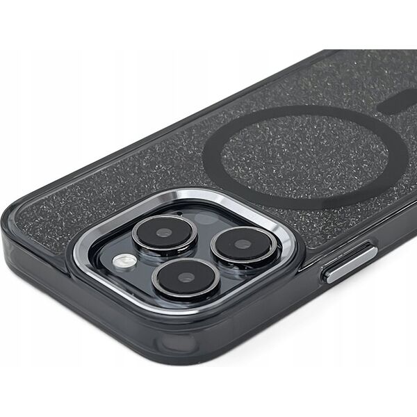 Hurtel Etui Glitter Case MagSafe na iPhone 16 Plus - czarne z brokatem 14150690 5907769363863