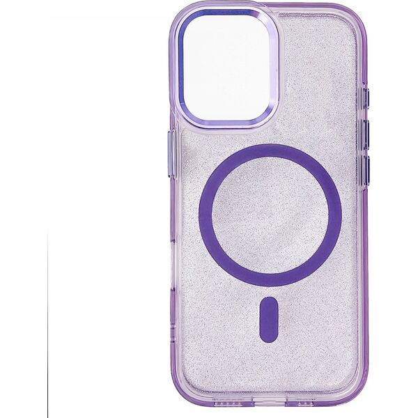 Hurtel Etui Glitter Case MagSafe na iPhone 16 Plus - fioletowe z brokatem 14150697 5907769363986