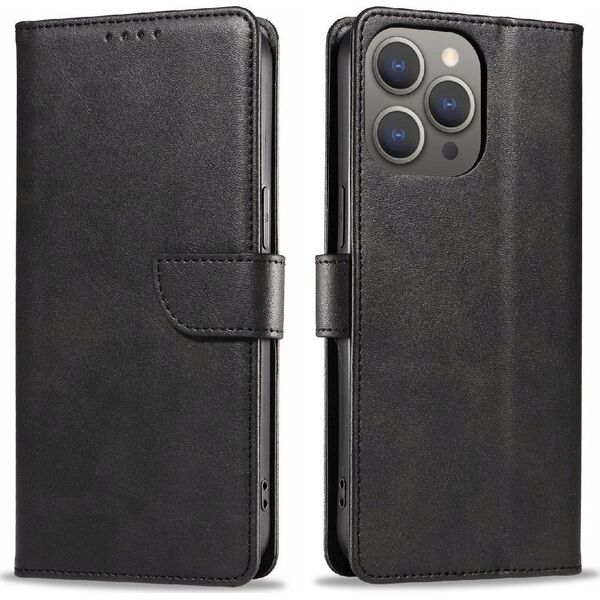 Hurtel Etui Leather Book Case na iPhone 16 - czarne 14150704 5907769364075