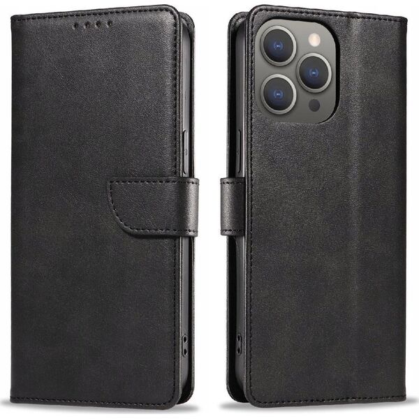 Hurtel Etui Leather Book Case na iPhone 16 Pro - czarne 14150705 5907769364082